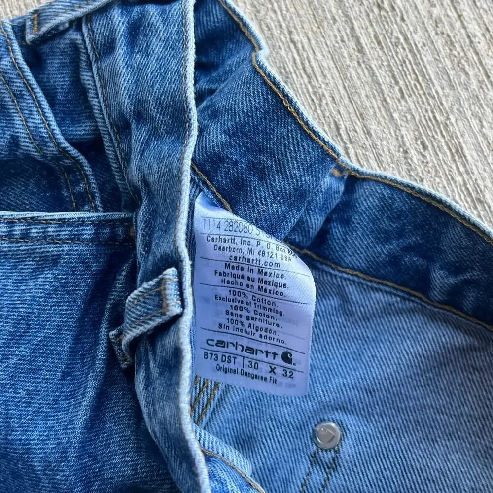 Carhartt denim blue jean double knee work wear carpenter pants